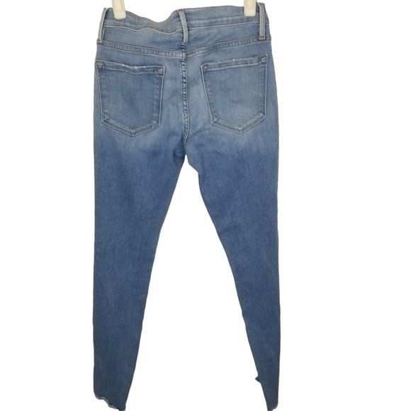 Frame Womens 27 Blue Light Wash Denim Le Skinny de - Picture 9 of 10